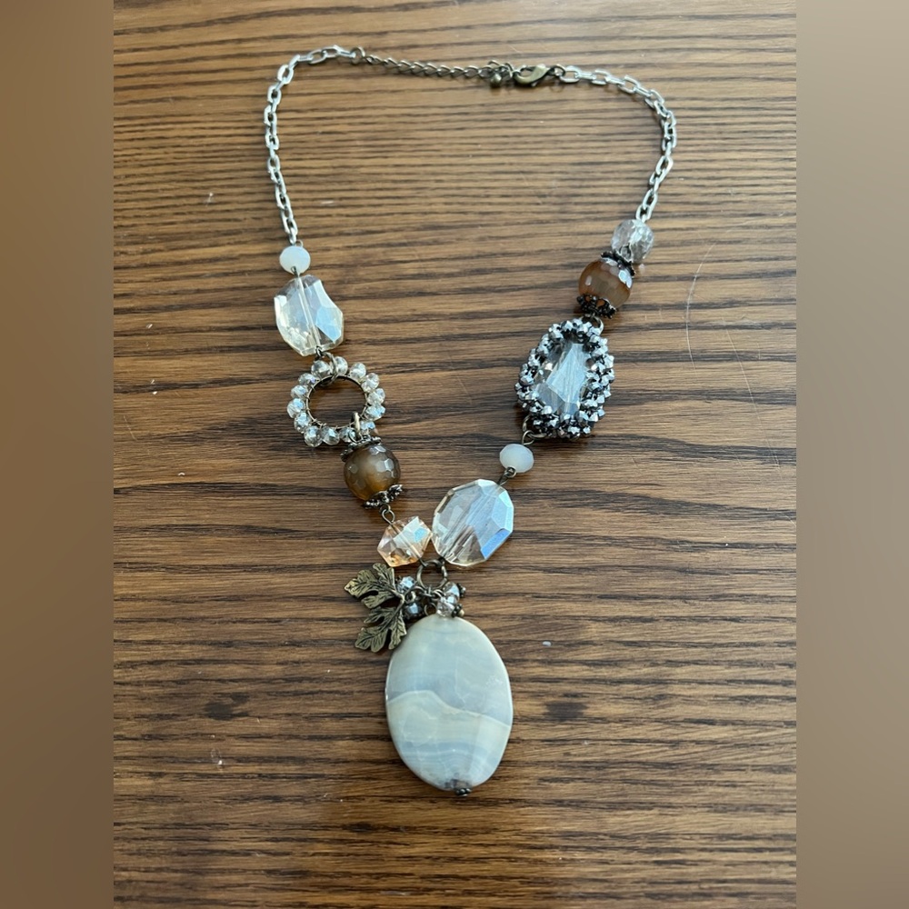 Brown stone necklace